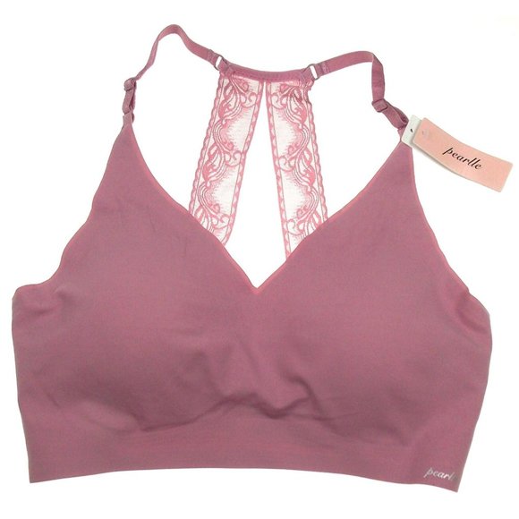 Pearlle Pink Bra Bikini Panties Set Small Pullover Seemless Padded Lace Wirefree - Picture 3 of 4